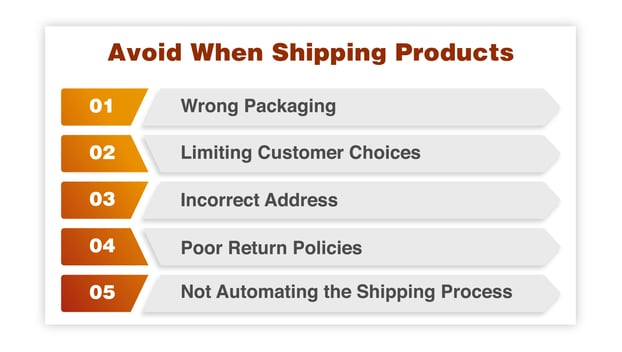 avoid when shipping products