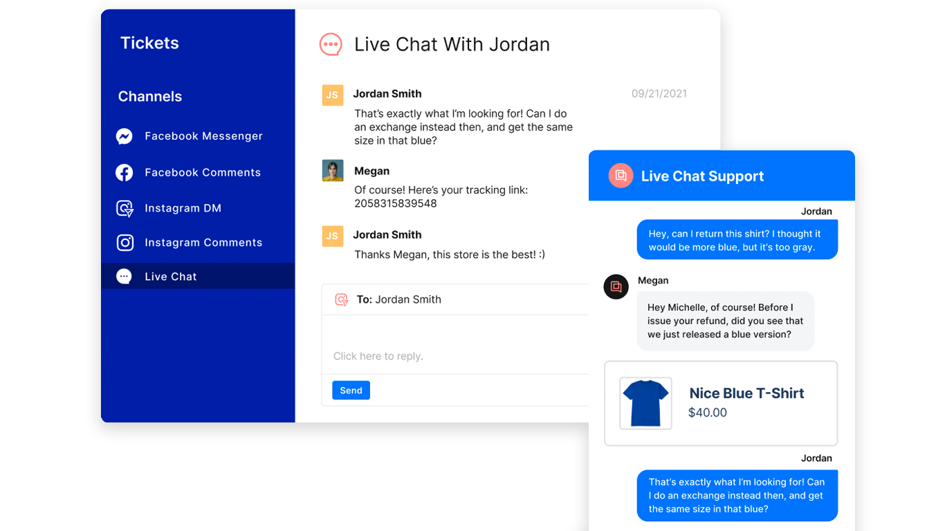 live chat real time support